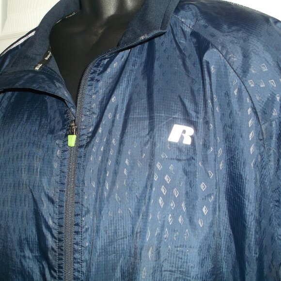 Men's 2XL 50-52 Russell Athletic Jacket BLUE Dri Power 360 FULL ZIP Coat GOLF - Picture 2 of 9